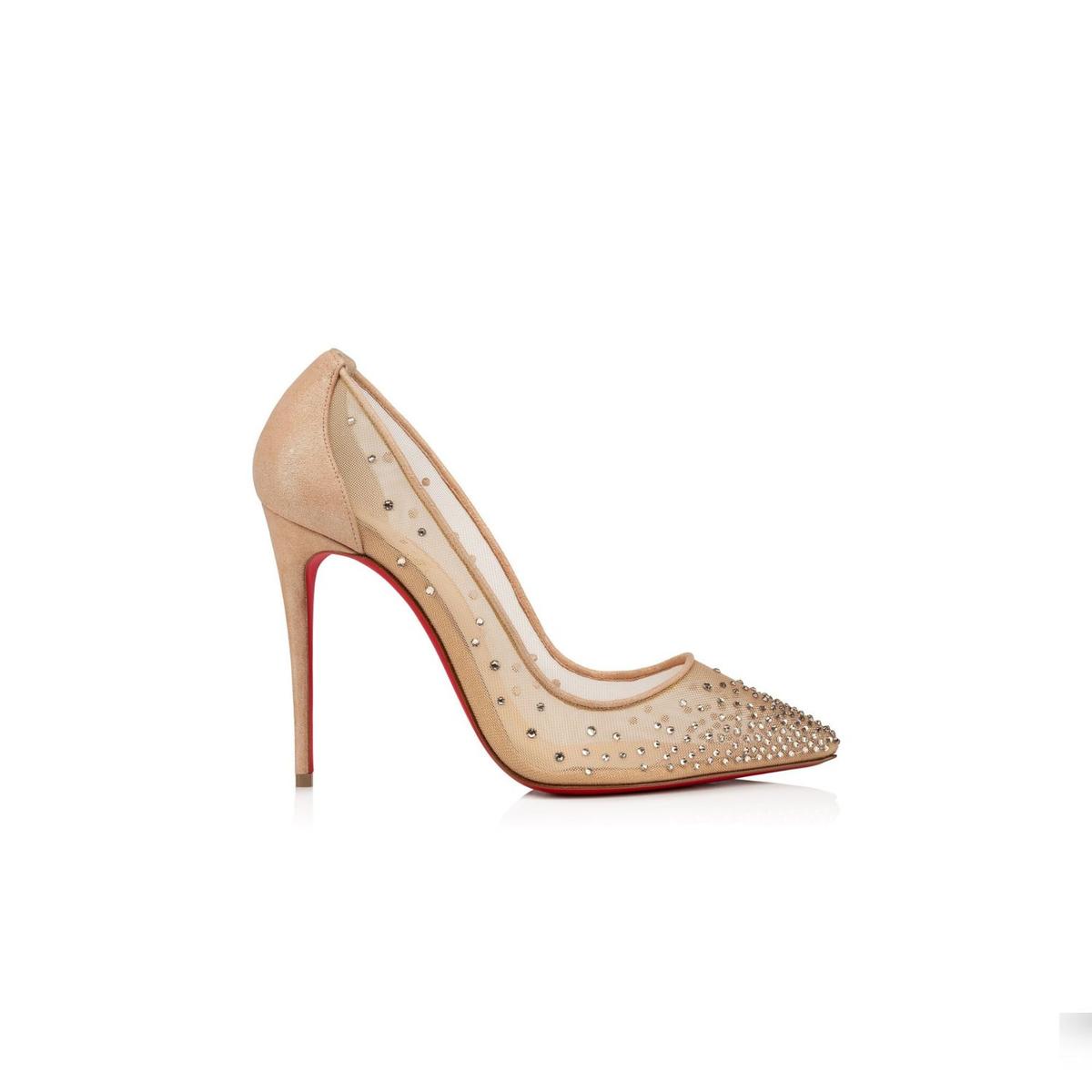 Christian Louboutin Follies Strass soie légère pour les femmes 100mm