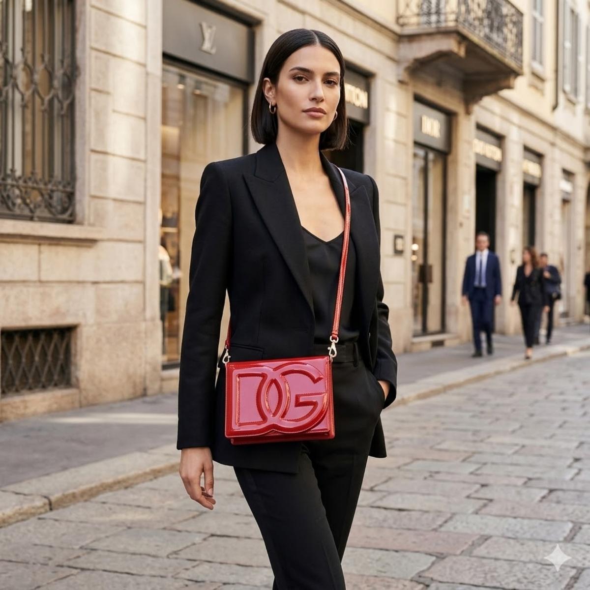 Dolce Gabbana Logo Crossbody Bag 7.8In/ 20cm Red Gold Hardware For Women BB7287A147180315