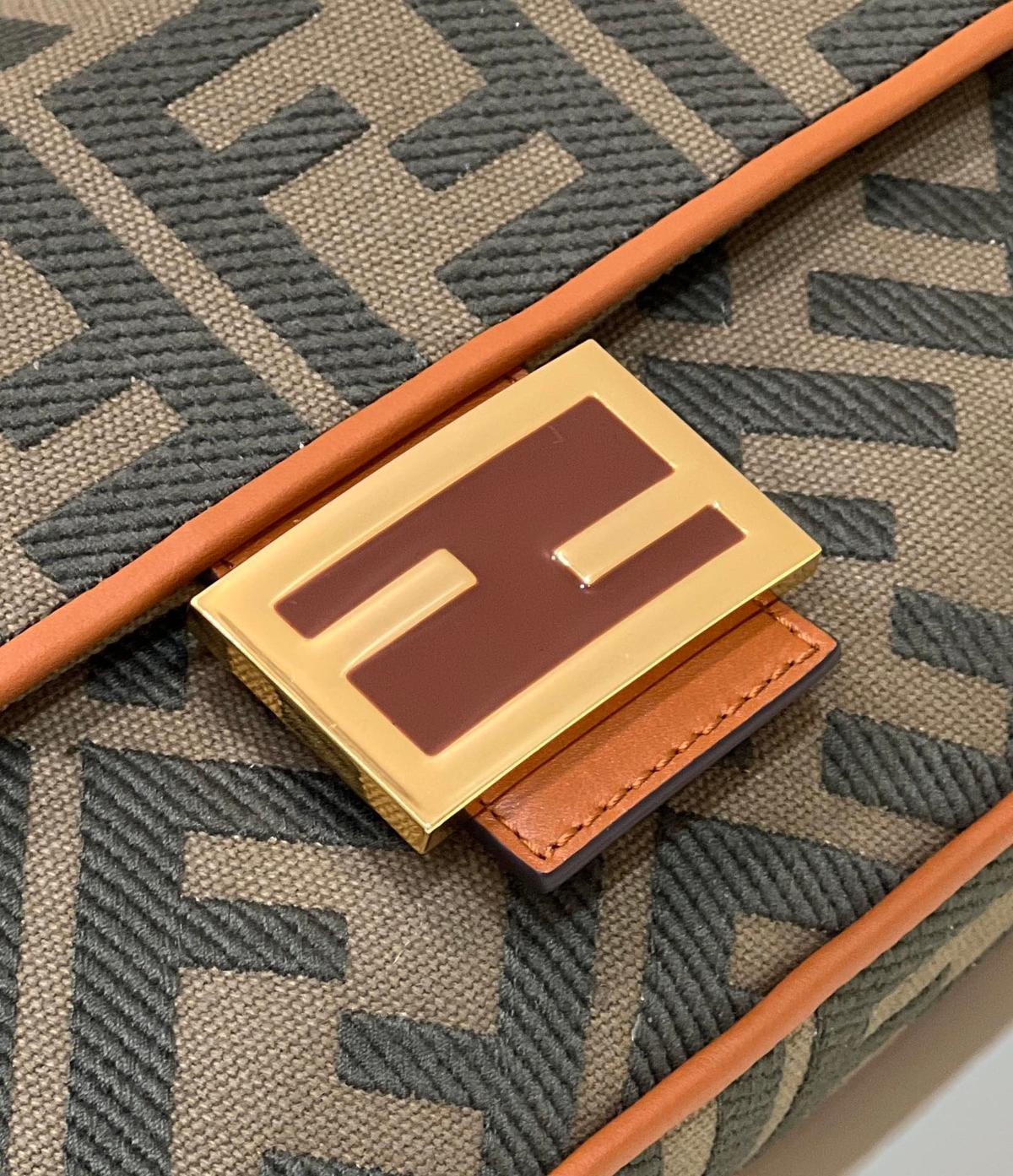 Fendi Baguette Khaki For Women, Women’s Handbags, Shoulder And Crossbody Bags, 10.6in/27cm FF 8BR600