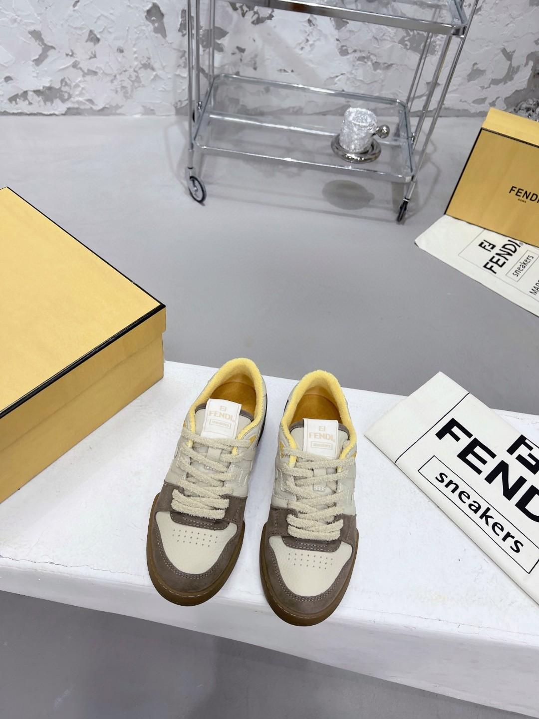 Fendi FD Fendi Match Low Tops Sneakers Brown For Women 7E1493AHH2F1FHU