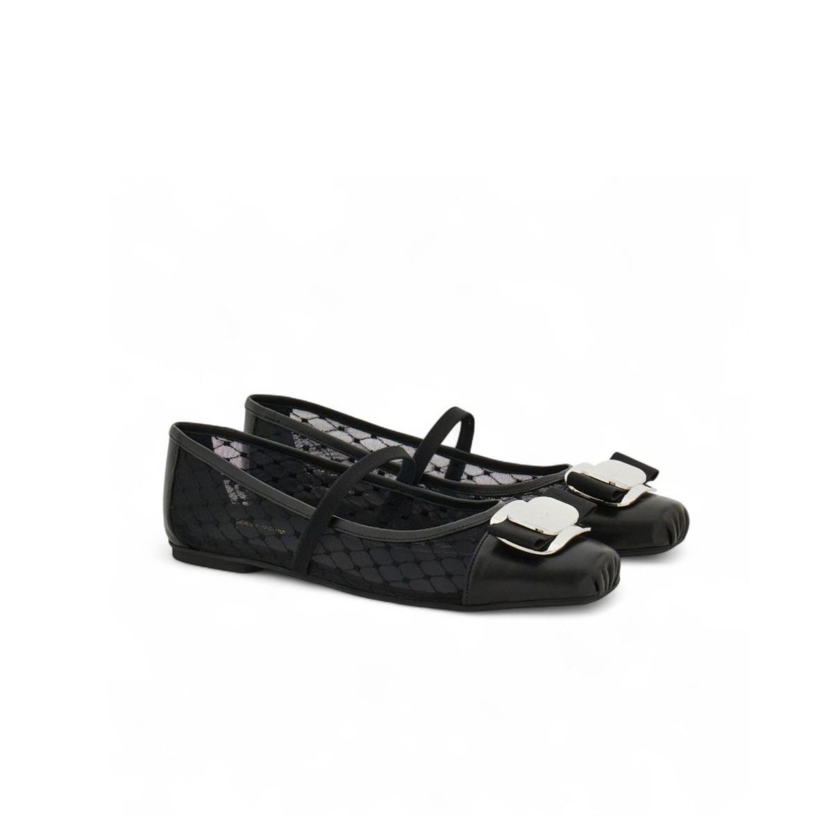 Ferragamo Vara Ballet Flats Noir Pour Femmes 01J853 781914