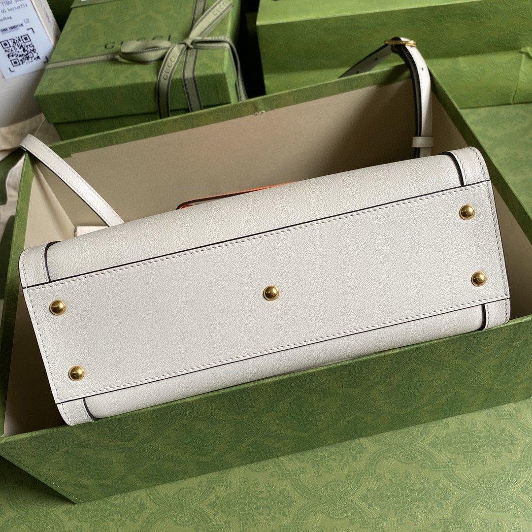 Gucci Diana Medium Tote Bag White For Women 11in/27cm GG 702721 U3ZDT 9196