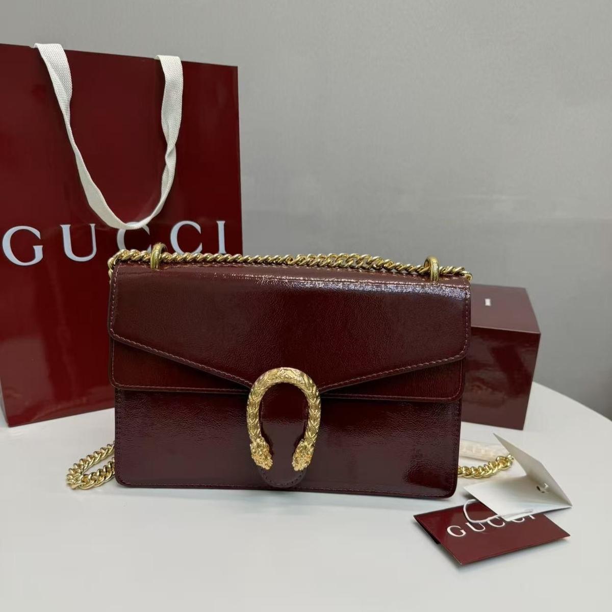 Gucci Dionysus Shoulder Bag 11in/ 28cm Wine Red Gold Hardware For Women