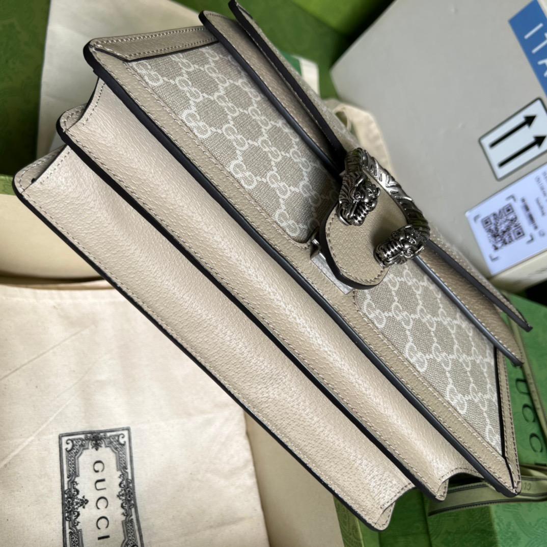 Gucci Dionysus Small Shoulder Bag 10in/ 25cm Beige/ White GG Supreme Canvas Palladium Hardware For Women 499623 UULBN 9683