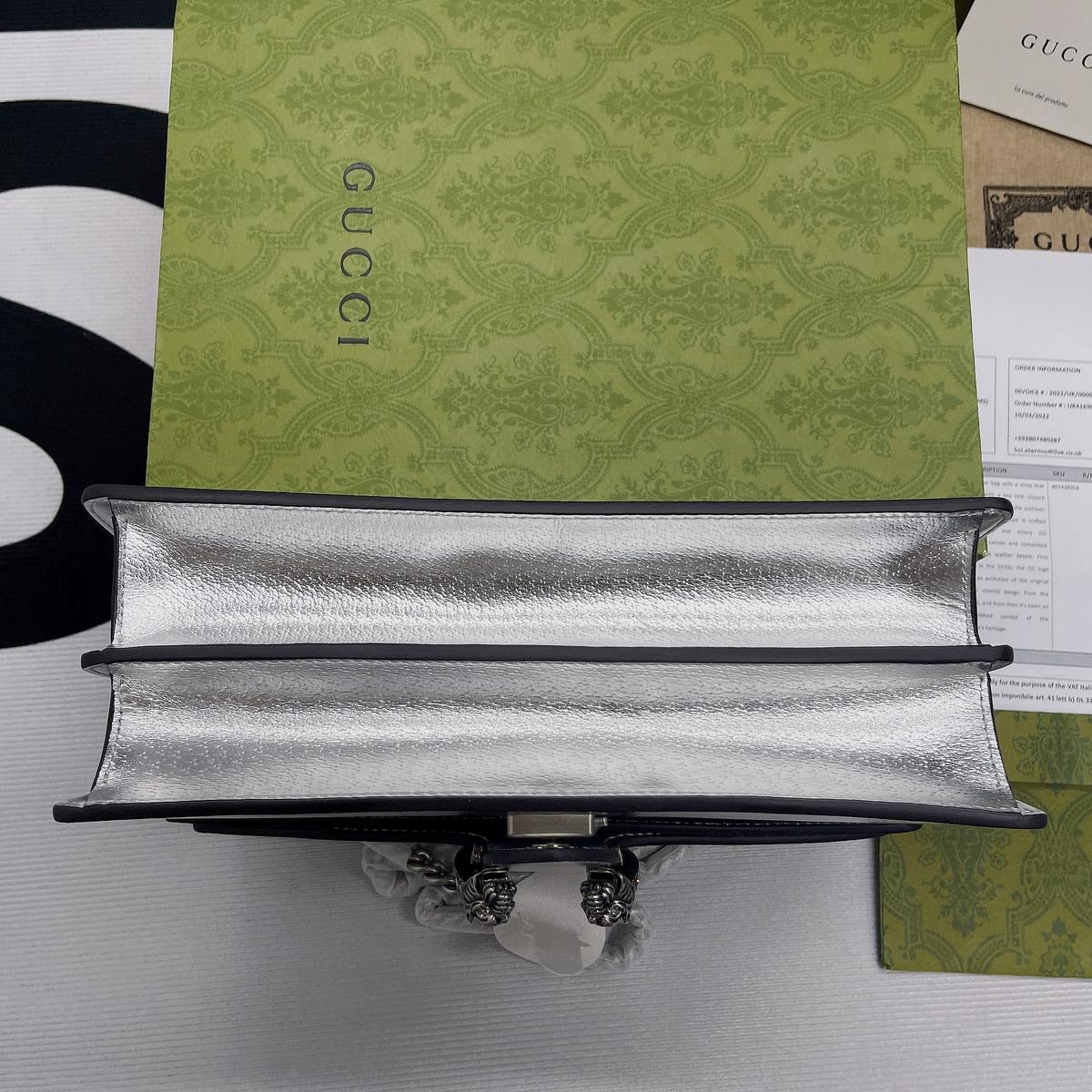 Gucci Dionysus Small Shoulder Bag 10in/ 25cm Silver Palladium Hardware For Women 499623 1TRBN 8173