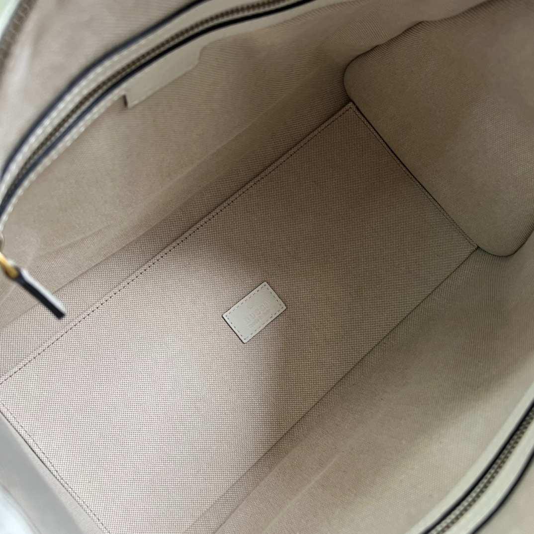 Gucci Double G-Detailed Smooth Medium Handbag Grey For Men 13.3 in/ 34 cm 