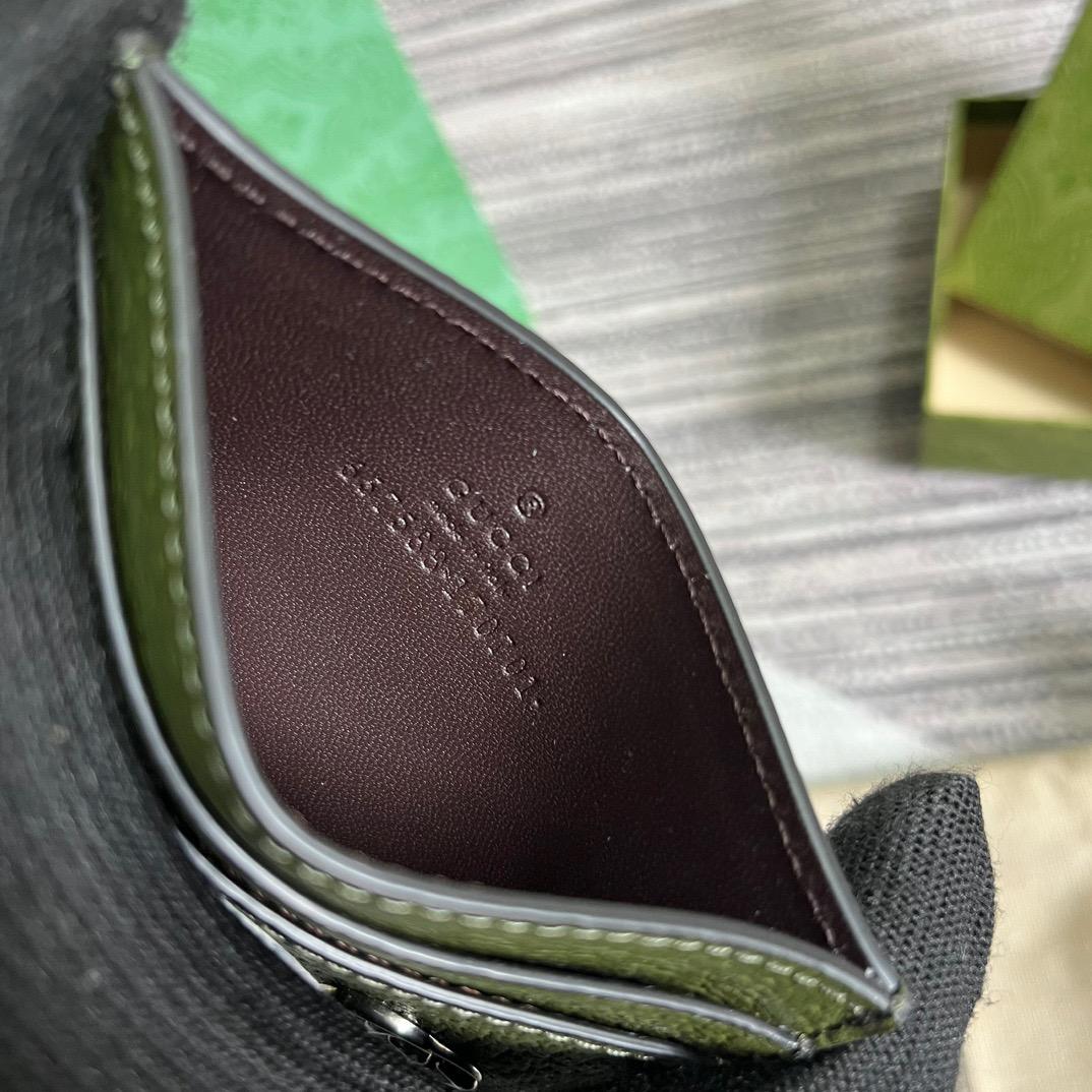 Gucci GG Marmont Card Case Green For Men 4.2in/11cm 657588 DJ20F 3352