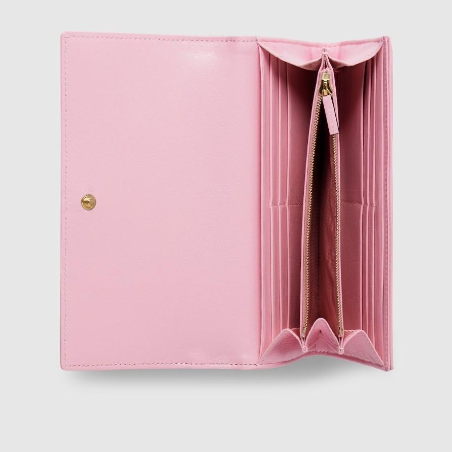 Gucci GG Marmont Continental Wallet For Women 7.5in/ 19cm Light Pink Gold Hardware 443436 AAGJE 5825