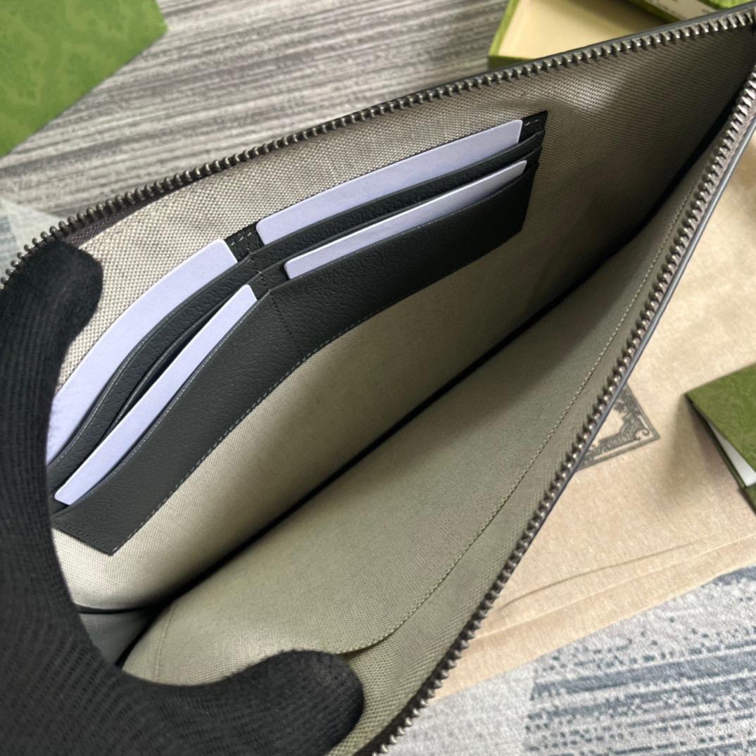 Gucci GG Marmont Pouch 12in/30.5cm Grey Black Hardware For Men 475317 1T56F 1126