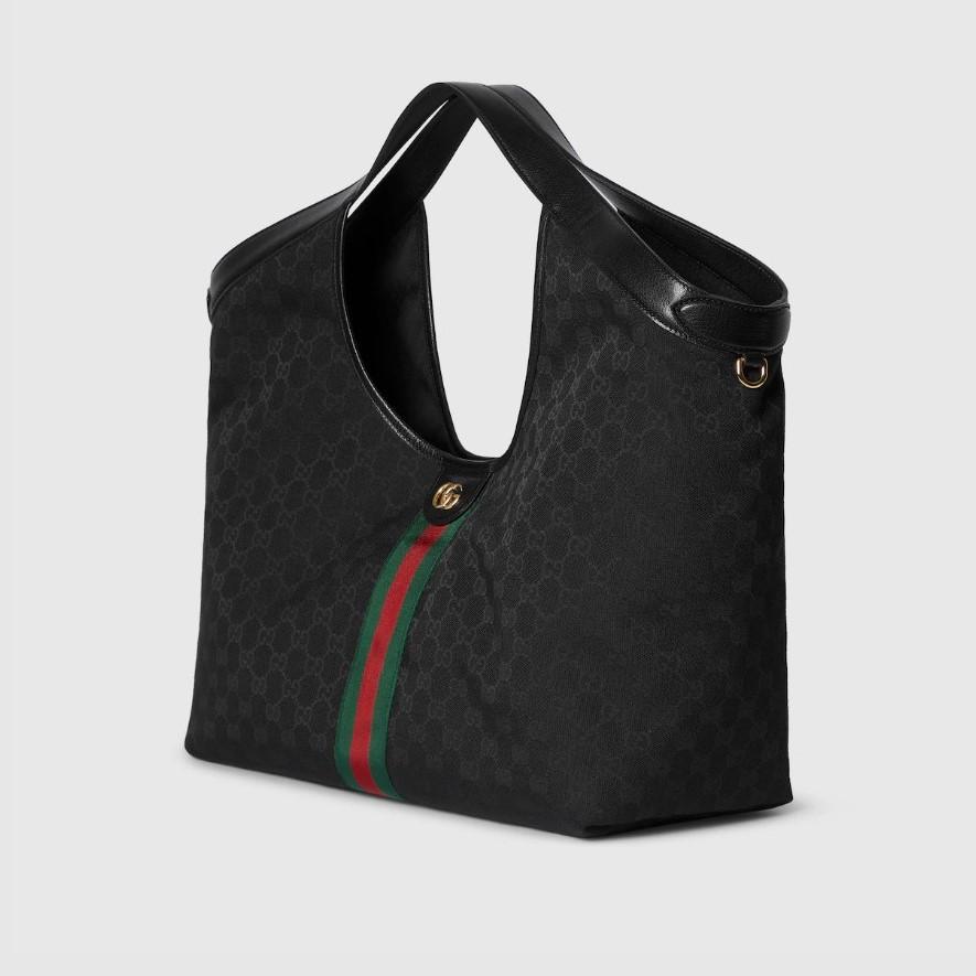 Gucci Giglio Large Tote Bag 21.3in/ 54cm Black Gold Hardware For Women 853971 FAFWA 1053