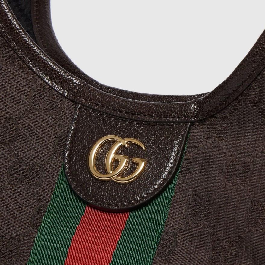 Gucci Giglio petit sac 9,8 po/ 25 cm de matériel en or brun foncé pour femmes 860845 FAF3Y 2155