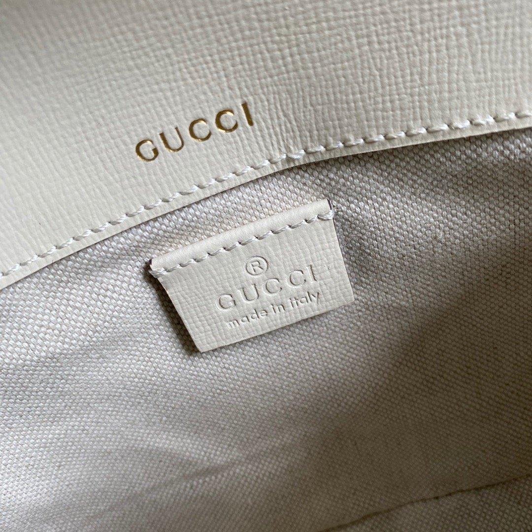 Gucci Horsebit 1955 GG Mini Bag White For Women, Women's Bags 8in/21cm GG