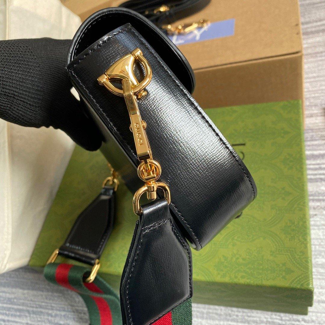 Gucci Horsebit 1955 Mini Bag Black For Women, Women's Bags 8in/21cm GG 658574 18YSG 1060