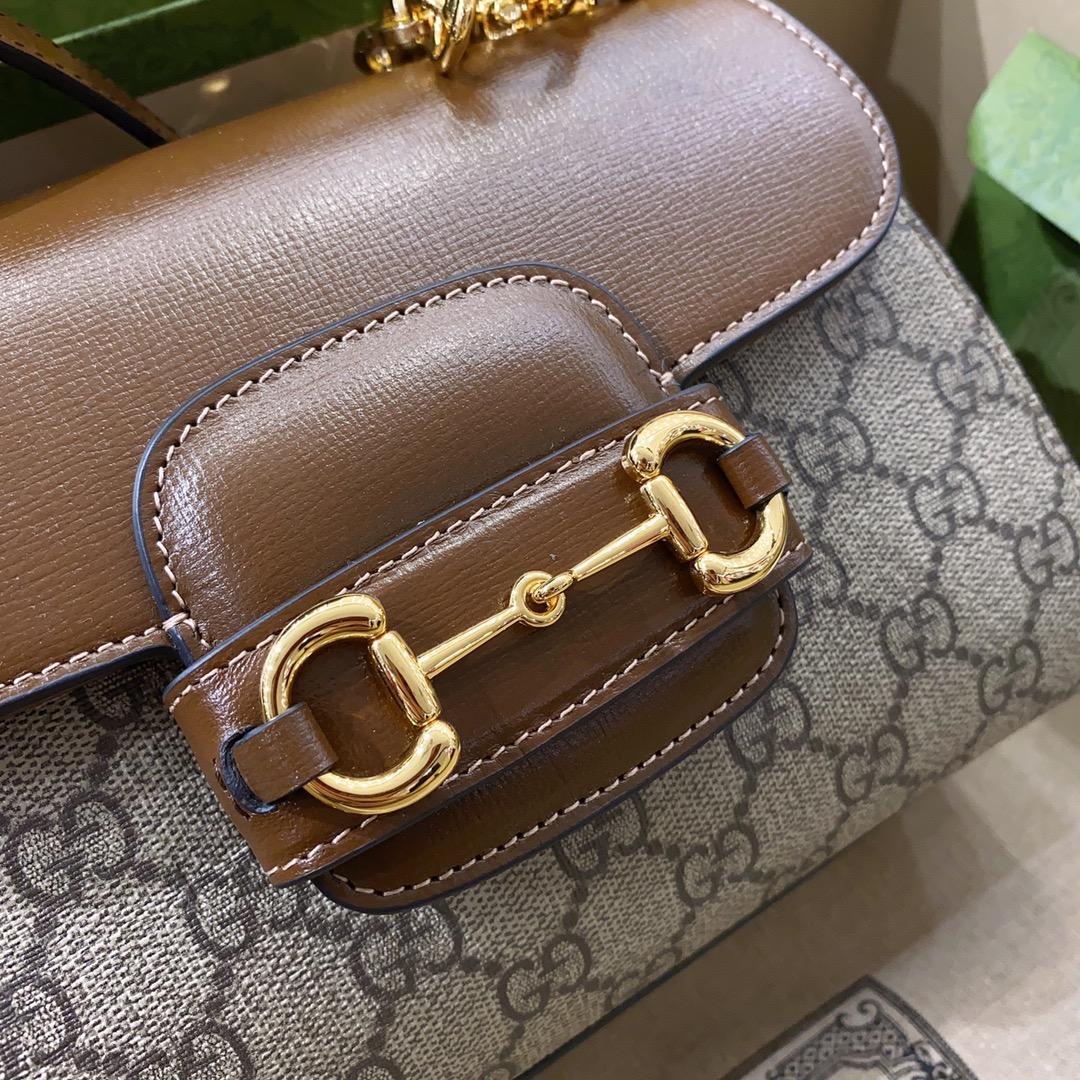 Gucci Horsebit 1955 Mini Bag Brown For Women, Women's Bags 8.7in/22cm GG 703848 9AAAJ 8563