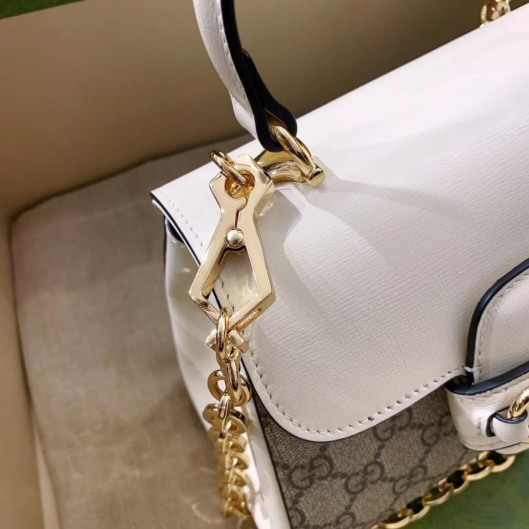Gucci Horsebit 1955 Mini Bag White For Women, Women's Bags 8.7in/22cm GG 703848 92TCK 9761