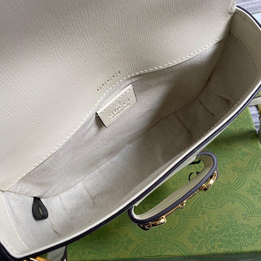 Gucci Horsebit 1955 Mini Bag White For Women, Women's Bags 8in/21cm GG 658574 18YSG 9068