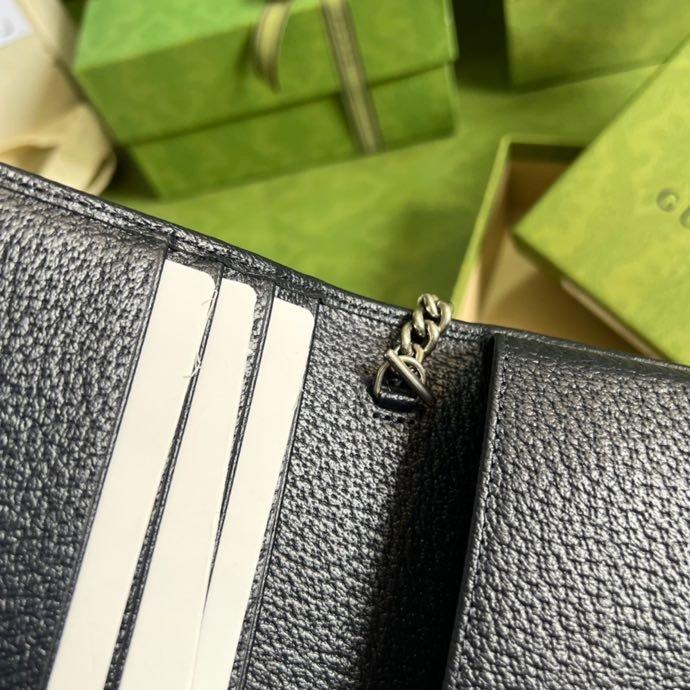 Gucci Horsebit 1955 Wallet With Chain Beige And Blue For Women 7.5in/19cm GG