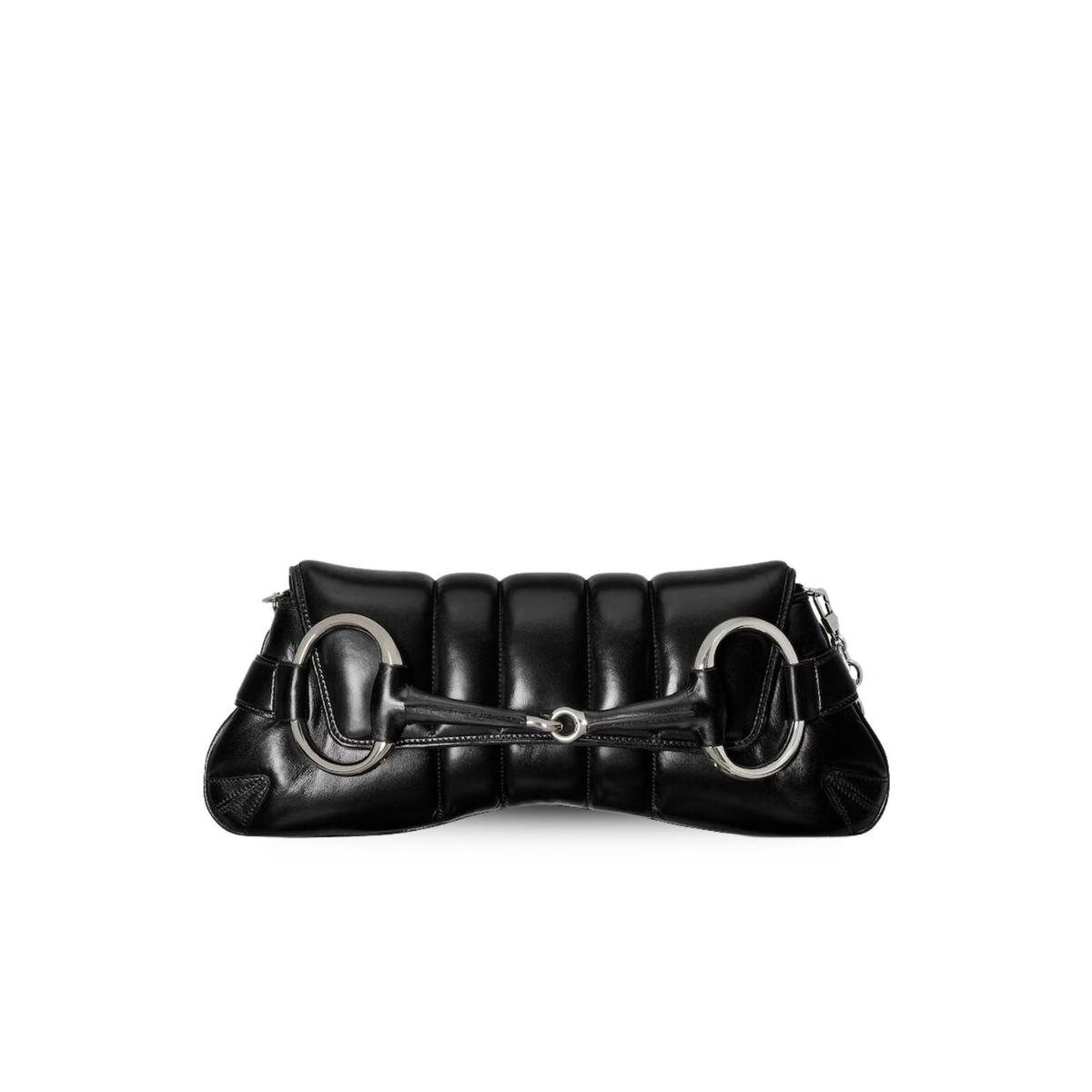 Gucci Horsebit chaîne sac à épaule moyen noir pour les femmes 15 pouces/ 38 Cm 764255 AACU1 1000
