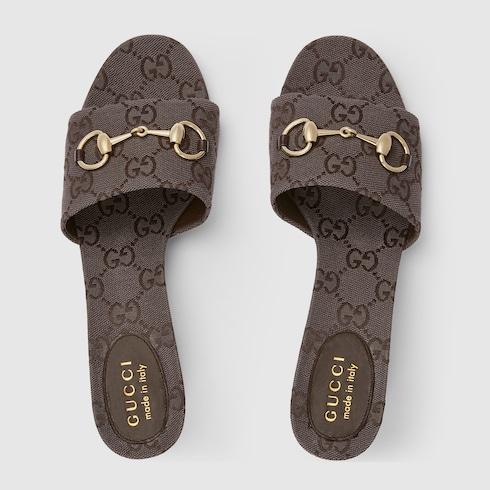 Gucci Horsebit Slide Sandals Dark Brown For Women 854882 9SF10 2140