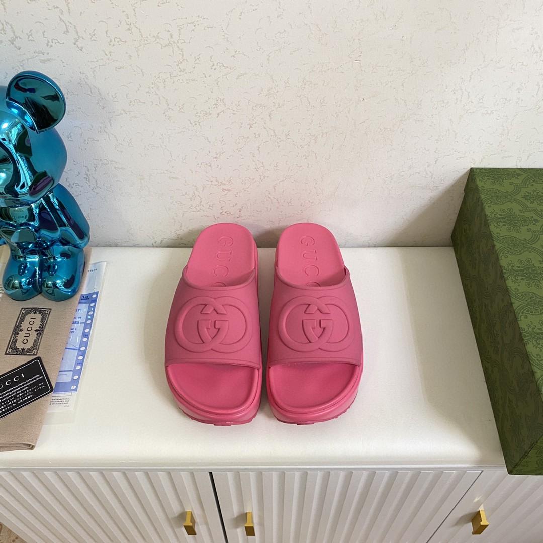 Gucci Interlocking G Slide Sandal Pink For Men