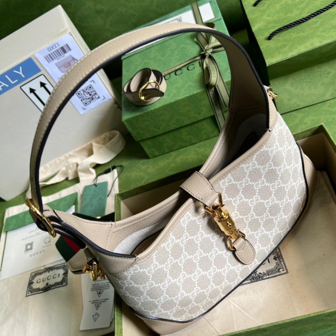 Gucci Jackie 1961 Small GG Shoulder Bag Beige For Women, Women's Bags 11in/28cm GG 678843 UULAG 9682