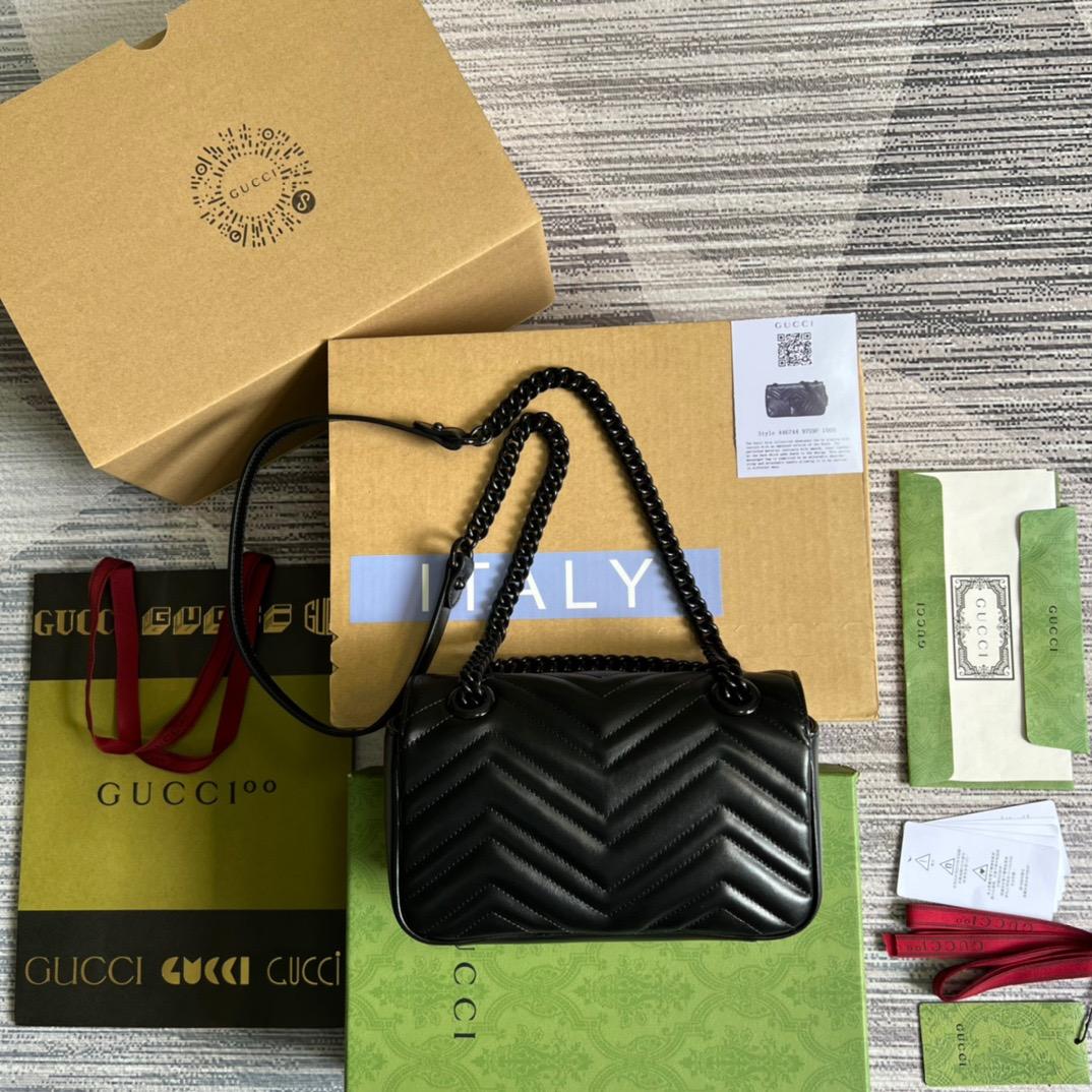 Gucci Marmont Matelasse Mini Bag Black For Women, Women's Bags 8.5in/22cm GG