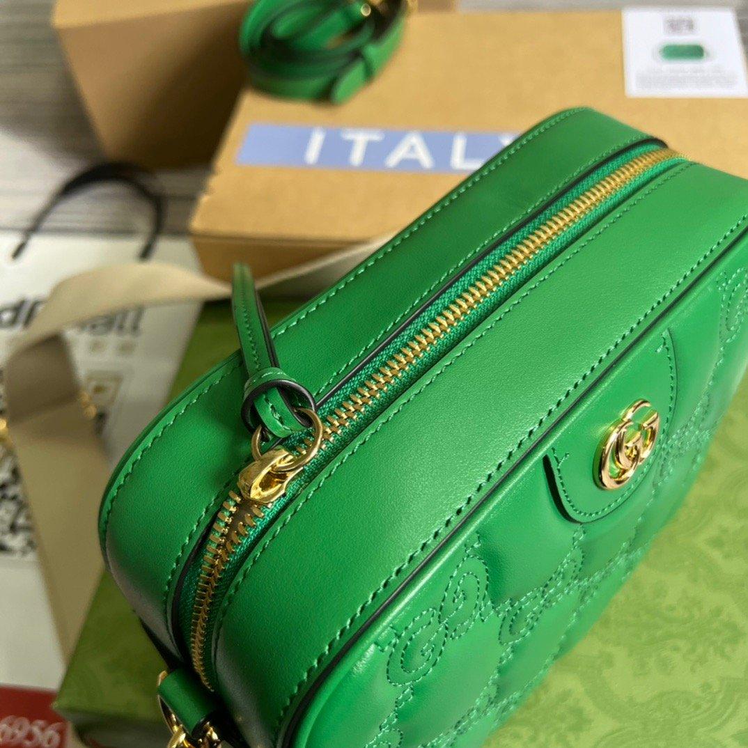 Gucci Matelasse Sac à épaule vert pour les femmes, Sacs pour femmes 8.5in/22cm GG 702234 UM8HG 3389
