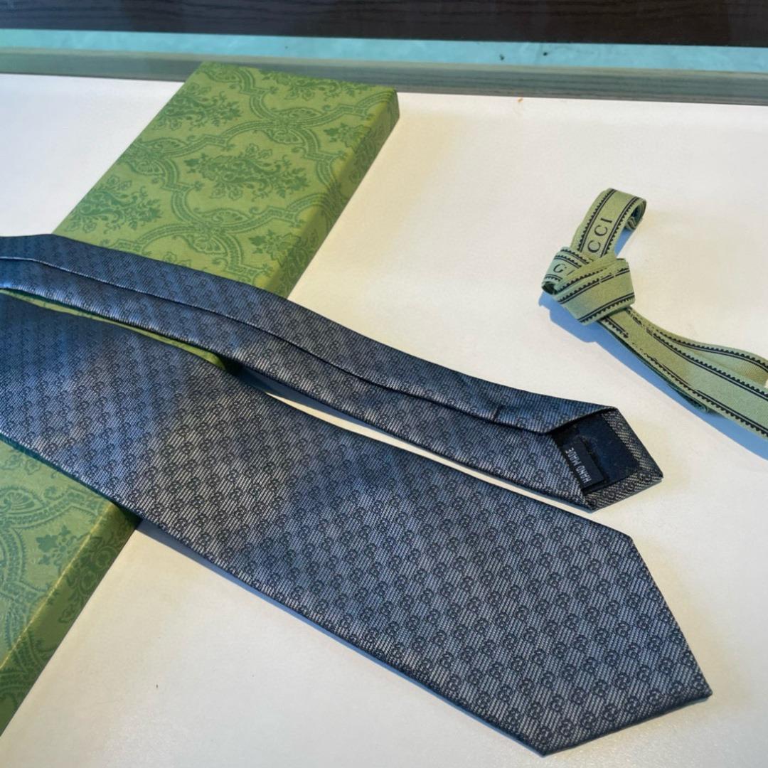 Gucci Monogram Interlocking G Jacquard Dark Grey Tie For Men