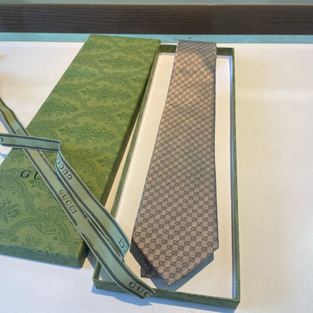 Gucci Monogram Interlocking G Jacquard Tie Light Grey For Men