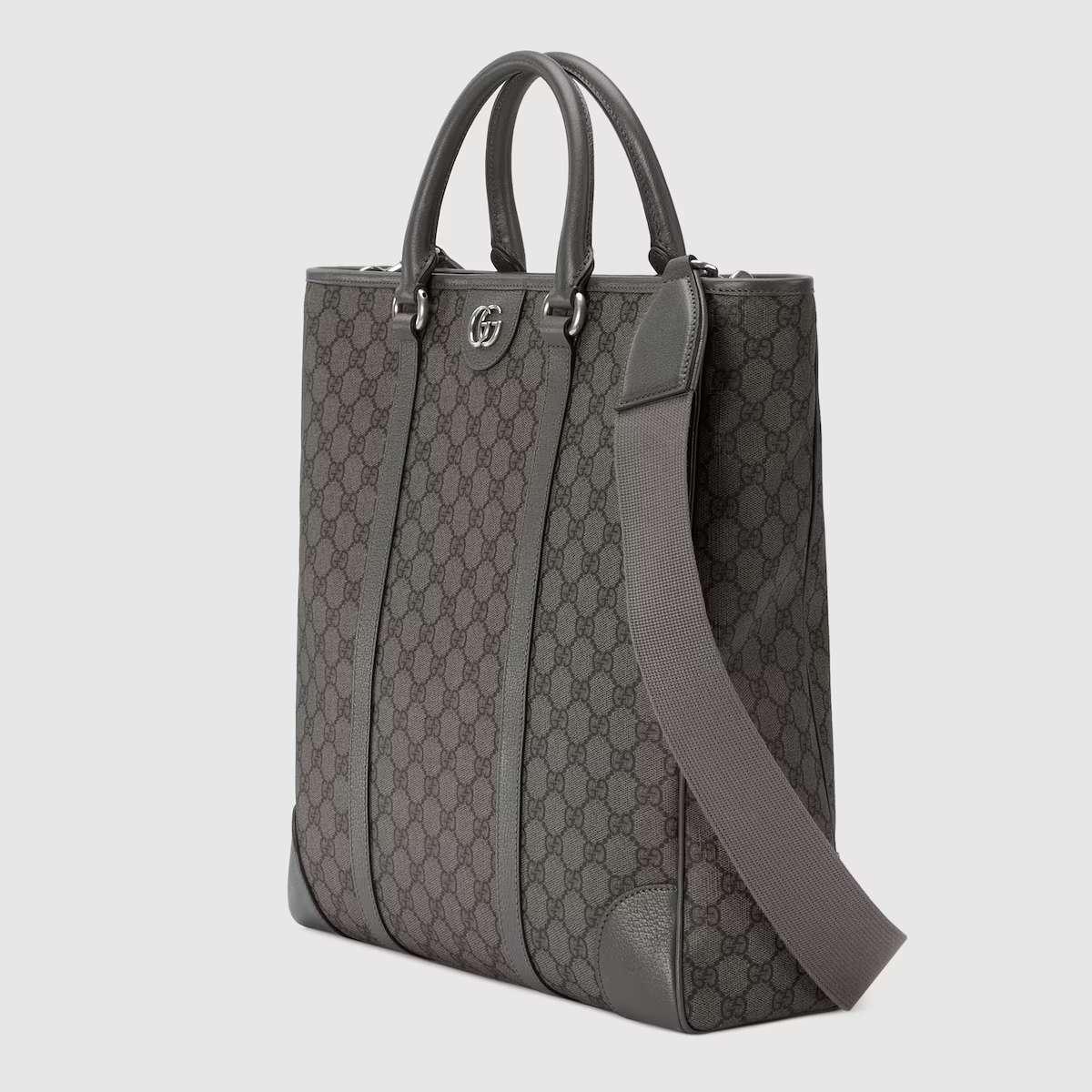 Gucci Ophidia Medium Tote Bag 15in/ 38cm Grey/ Black Silver Hardware For Men 763316 FACJY 1244