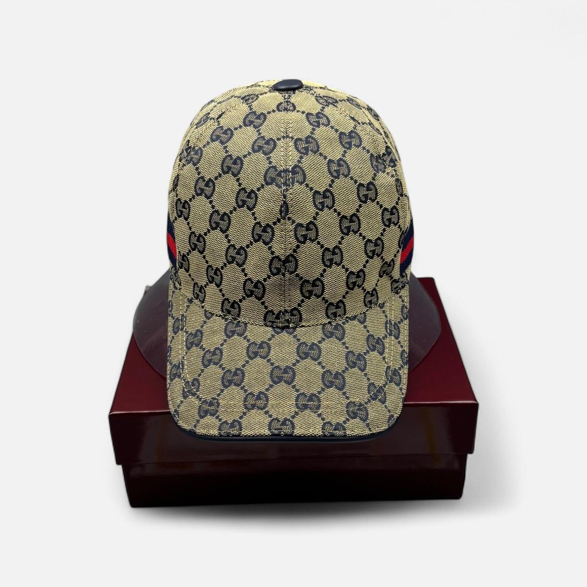 Gucci Original GG Canvas Baseball Hat With Web Beige/Blue GG Hat