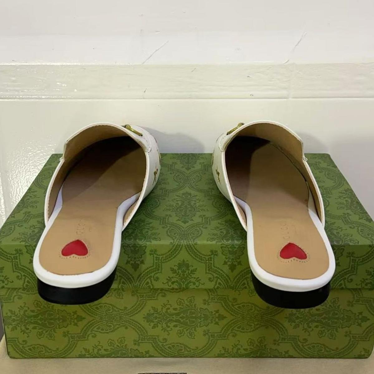 Gucci Princetown Slipper With Bee Stars Beige For Women GG