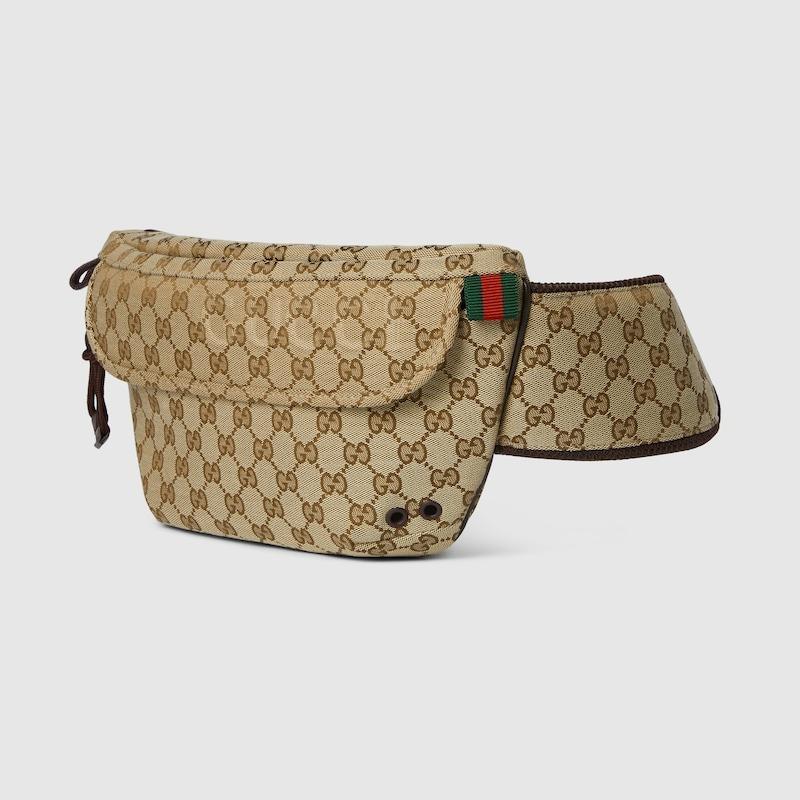 Gucci Petit sac de ceinture GG beige et brun foncé pour les hommes 12.6in/32cm 804262 FADUK 9853