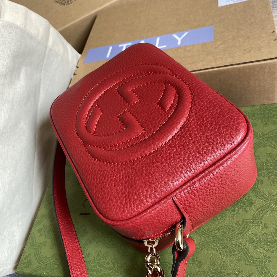 Gucci Soho Small Disco Bag Red For Women, Women's Bags, Shoulder And Crossbody Bags 8in/21cm GG 308364