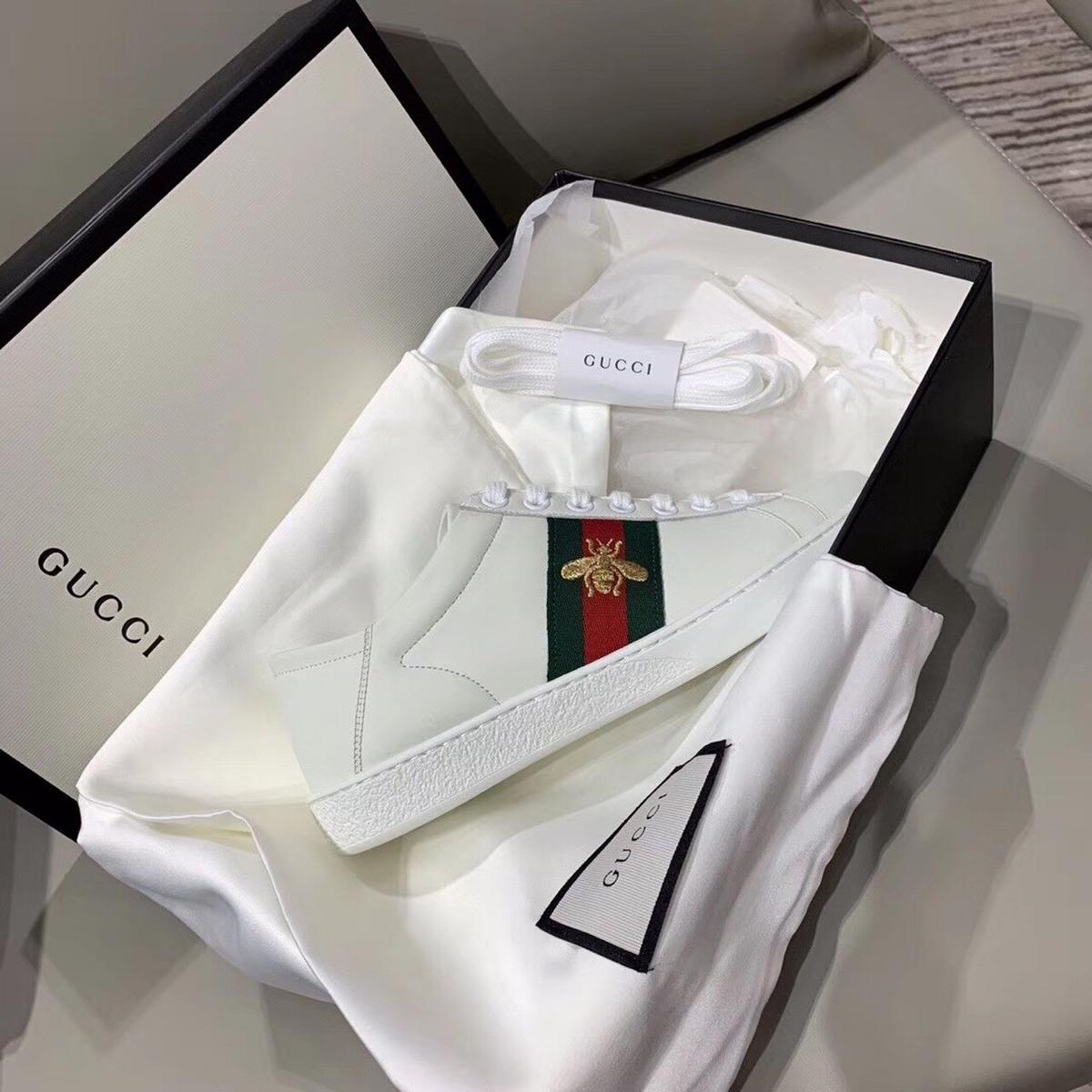 Gucci Women's Ace Sneaker With Bee White For Women GG