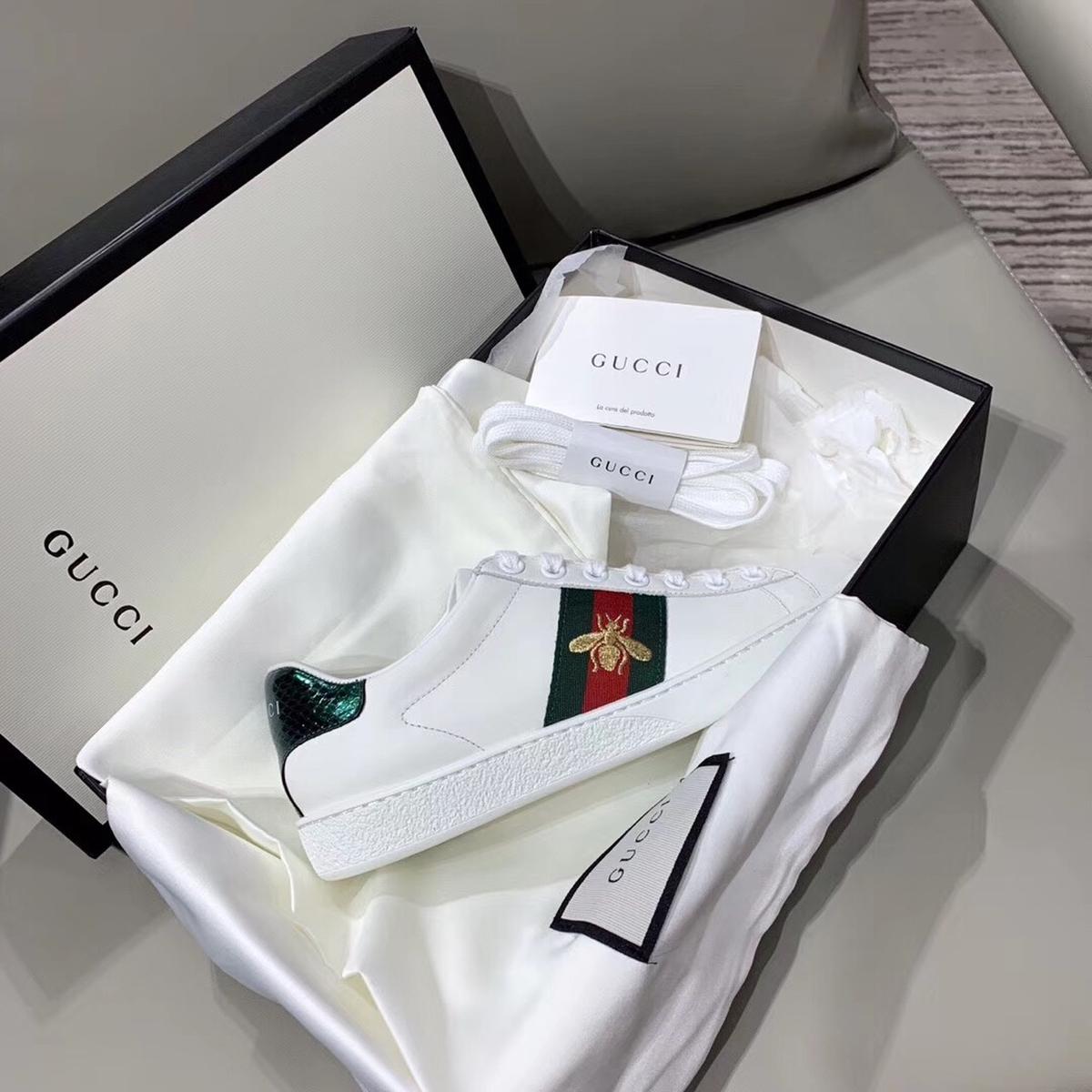 Gucci femme Ace sneaker avec blanc d'abeille pour les femmes GG 431942 02JP0 9064