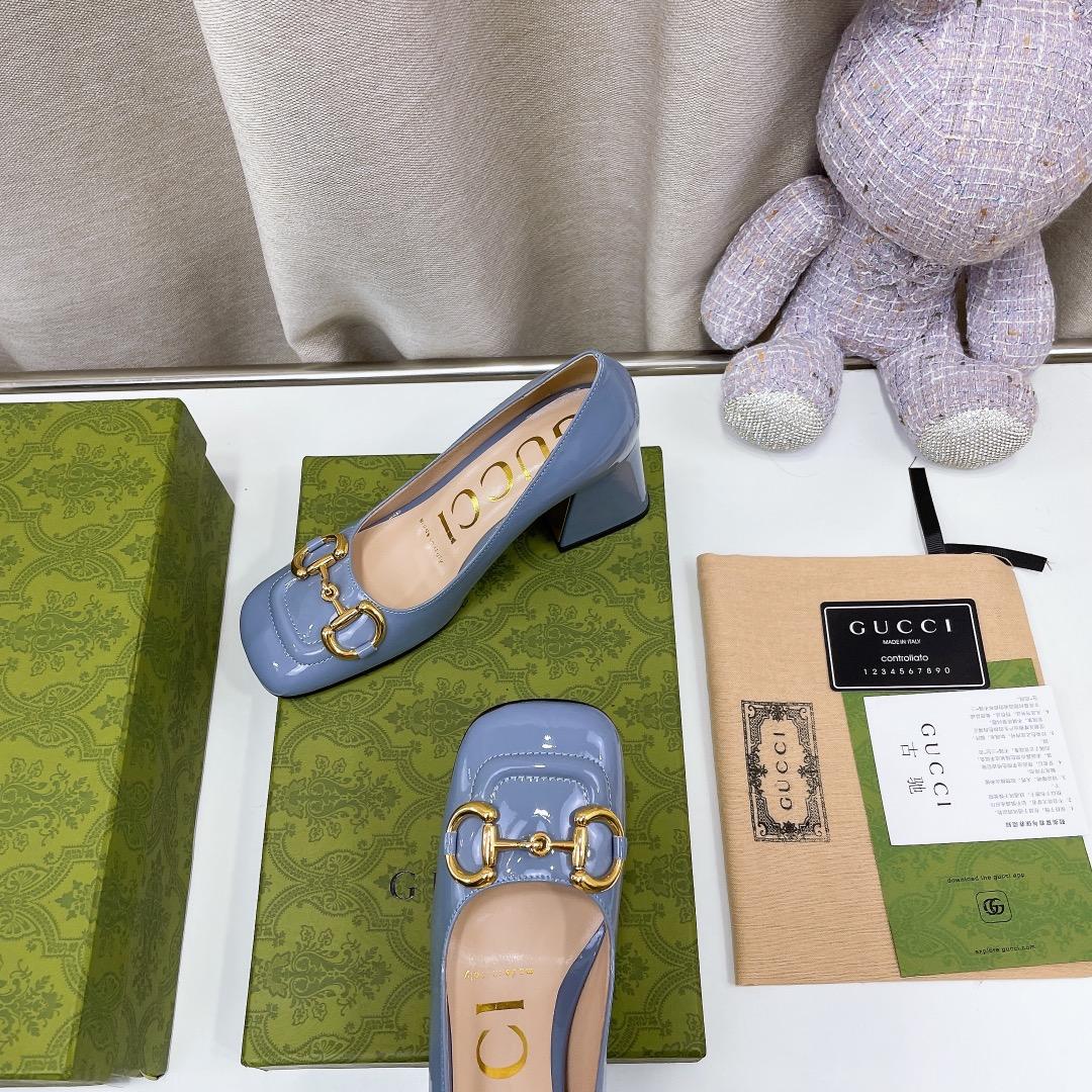Gucci Women's Mid-Heel Ballet Flat With Horsebit Jade Green For Women GG