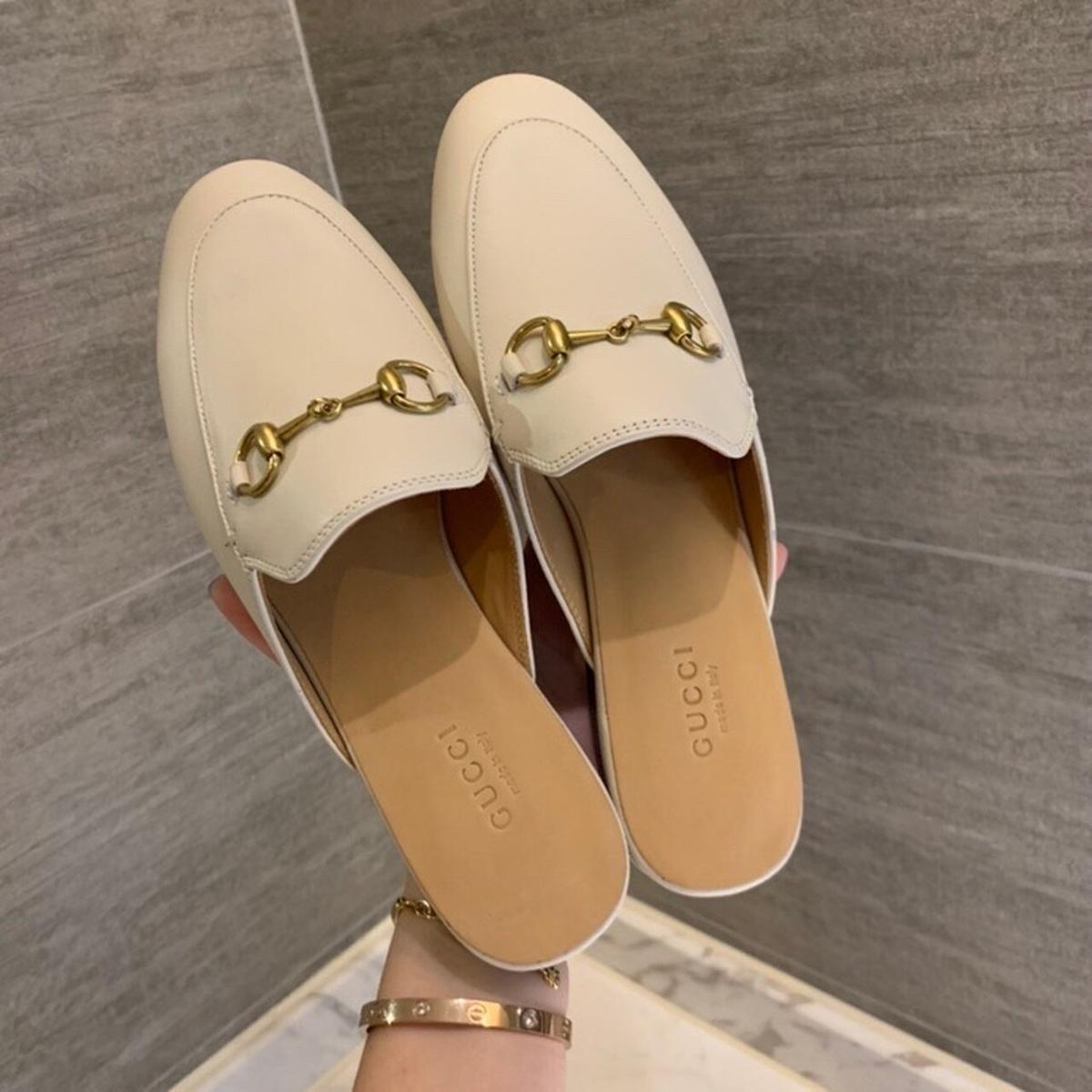 Gucci Femme Princetown Slipper Blanc pour femmes GG 423513 C9D00 9022