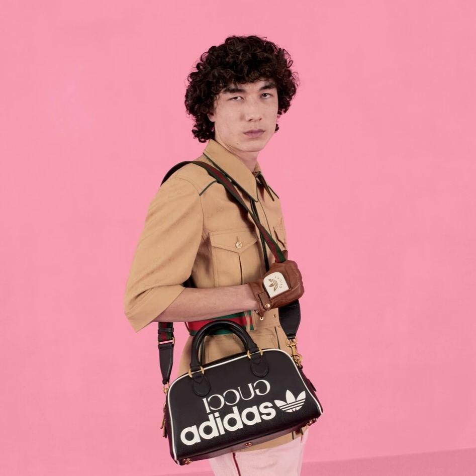 Gucci x Adidas Mini Duffle Bag Black 12.4in/32cm GG 702397 U3ZCT 8726