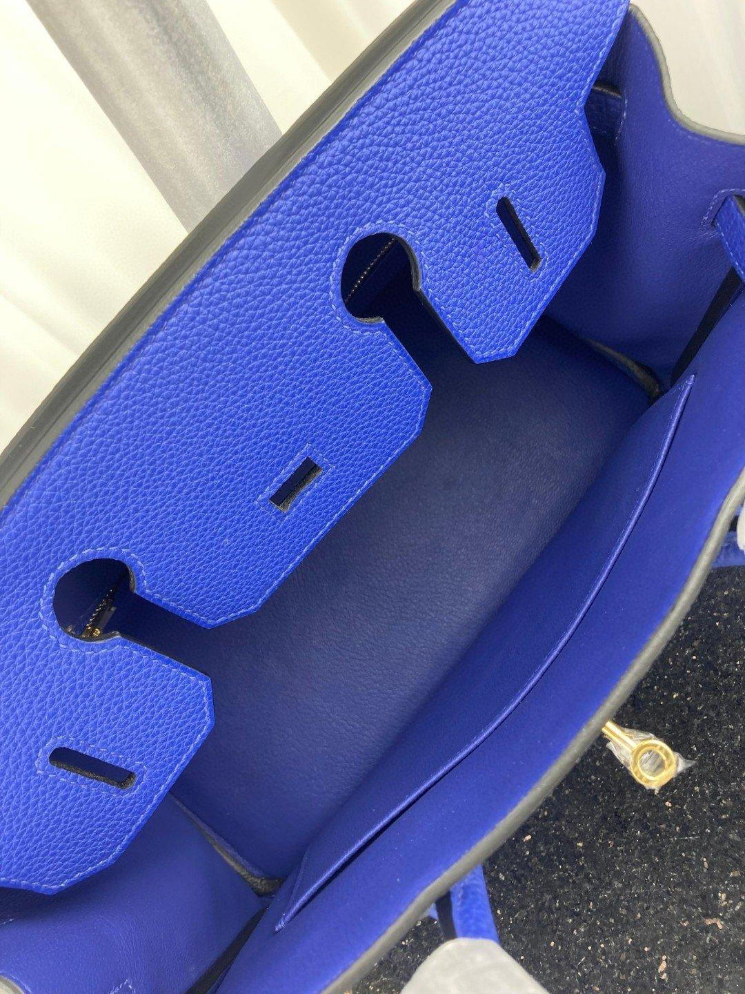 Hermes Birkin 30 Top Poignée sac 11.8in/ 30cm Bleu Or Matériel pour femmes
