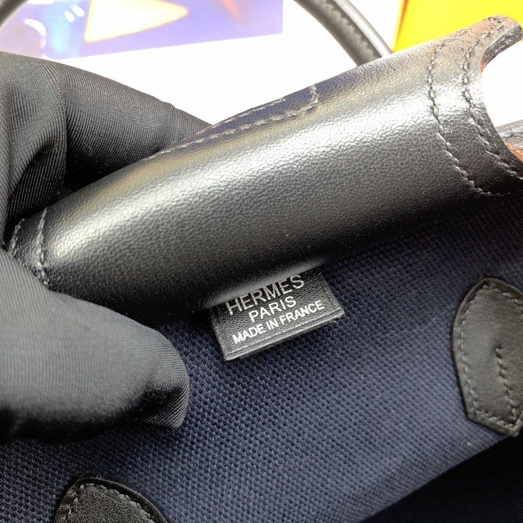 Hermes Birkin Cargo 35 Top Poignée sac 13.8in/ 35cm Marine Bleu Argent Matériel pour femmes