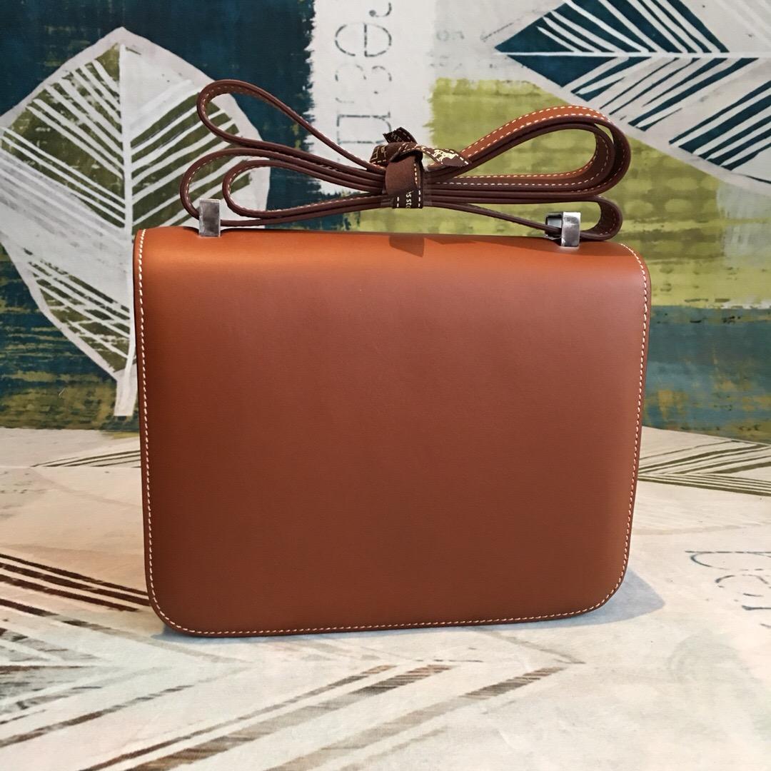 Hermes Constance 24 Swift Brown For Women Silver Toned Hardware, Women's Handbags, Shoulder Bags 9.5in/24cm
