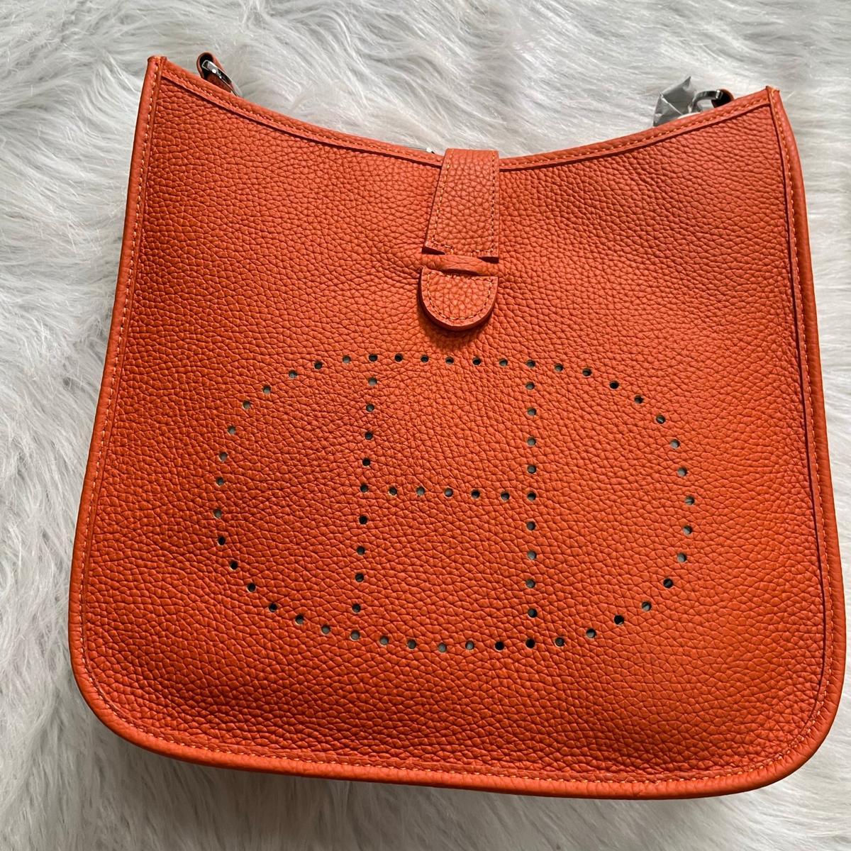 Hermes Evelyne III 29 Bag Orange With Silver-Toned Hardware For Women, Women's Shoulder And Crossbody Bags 11.4in/29cm H056277CC9J