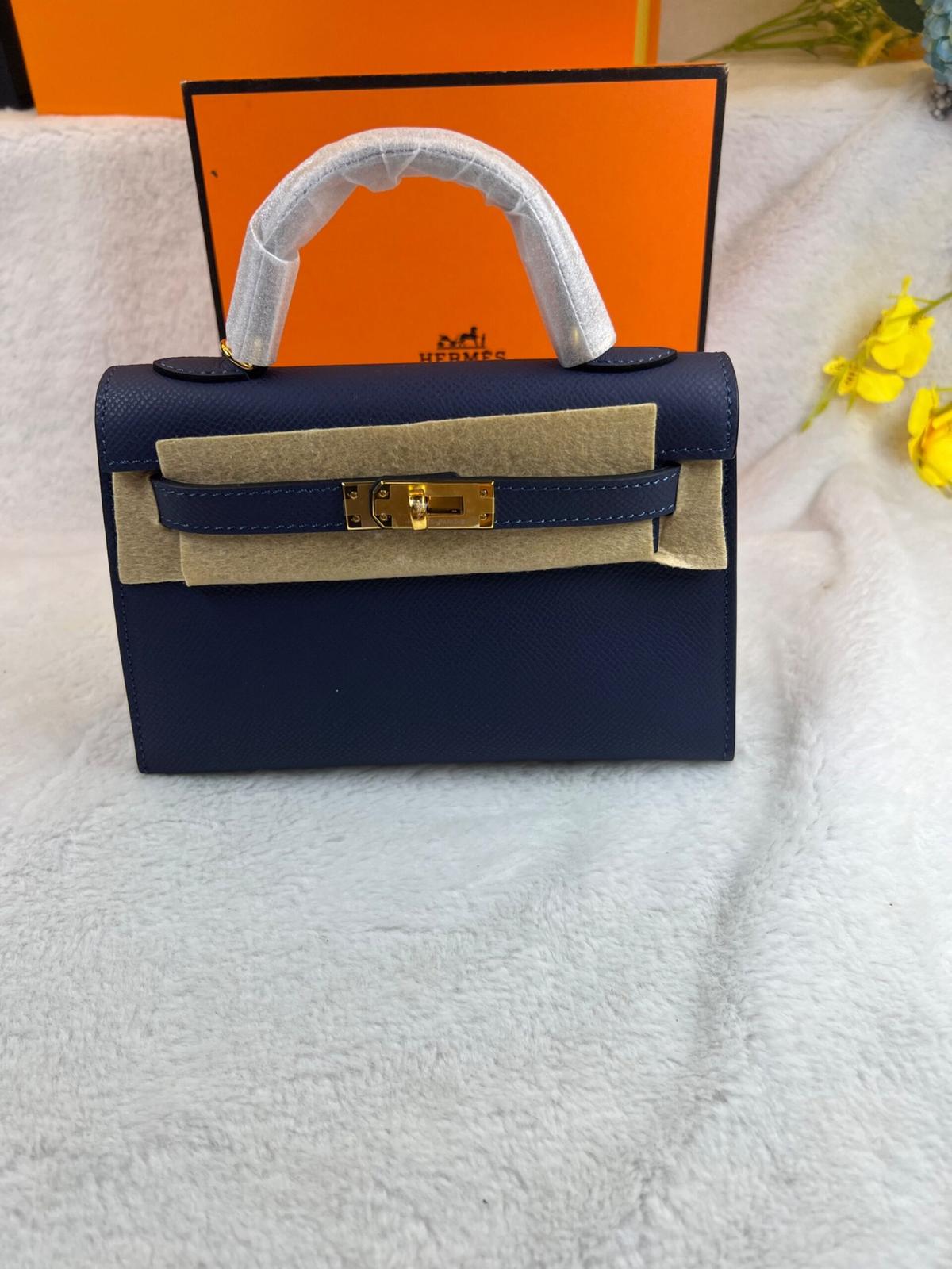 Hermes Kelly 19 Bleu France Sac Epsom pour femmes, Sacs à main pour femmes, Sacs à épaule 7.5in/19cm