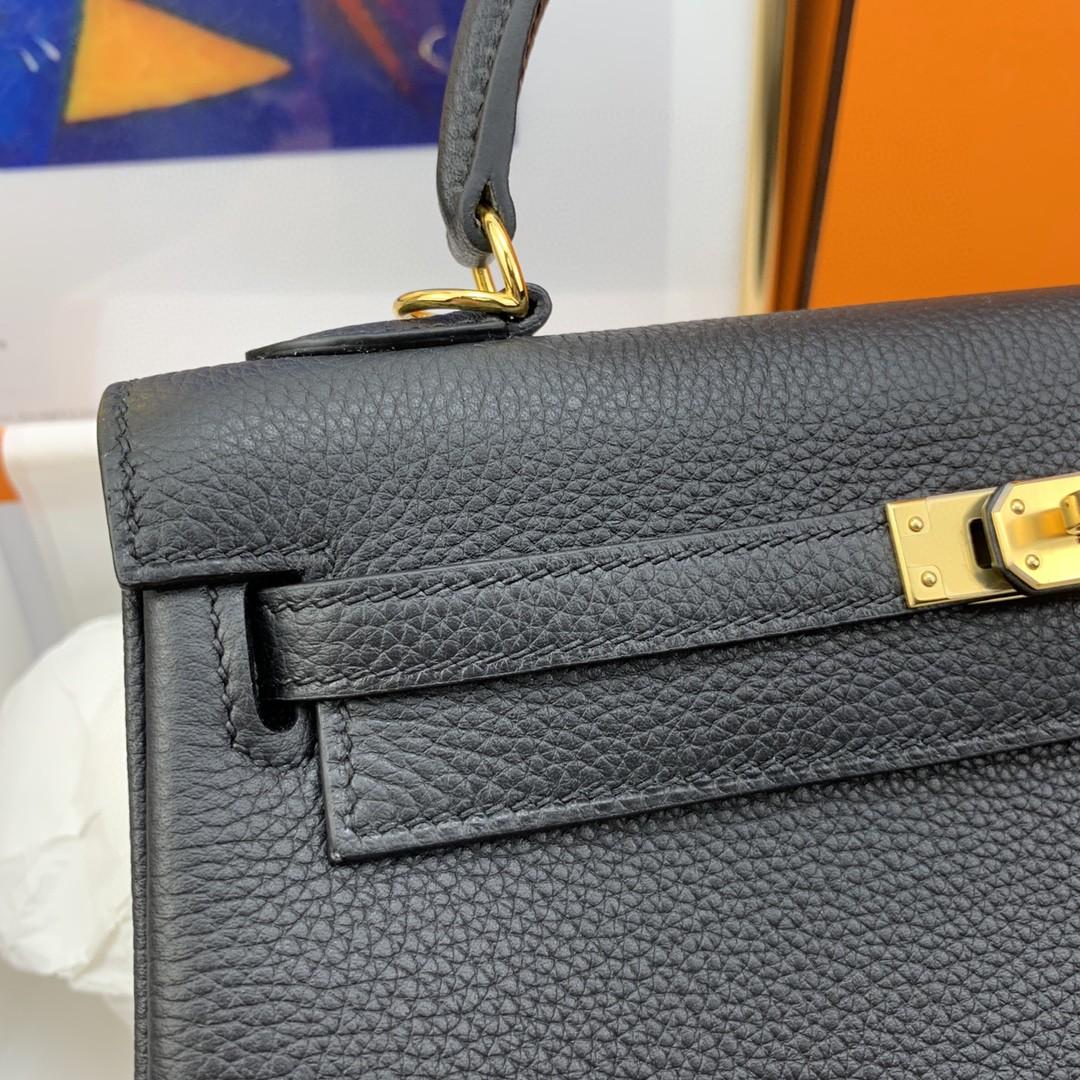 Hermes Kelly 25 Retourne Togo Sac noir pour femmes, Sacs à main pour femmes, Sacs à épaule 10in/25cm