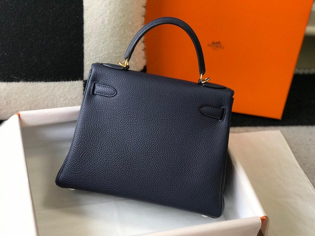 Hermes Kelly 32 Taurillon Clemence Bleu Sac de Nuit Pour Femmes, Femmes Sacs à main, Sacs à épaules 12.5in/32cm
