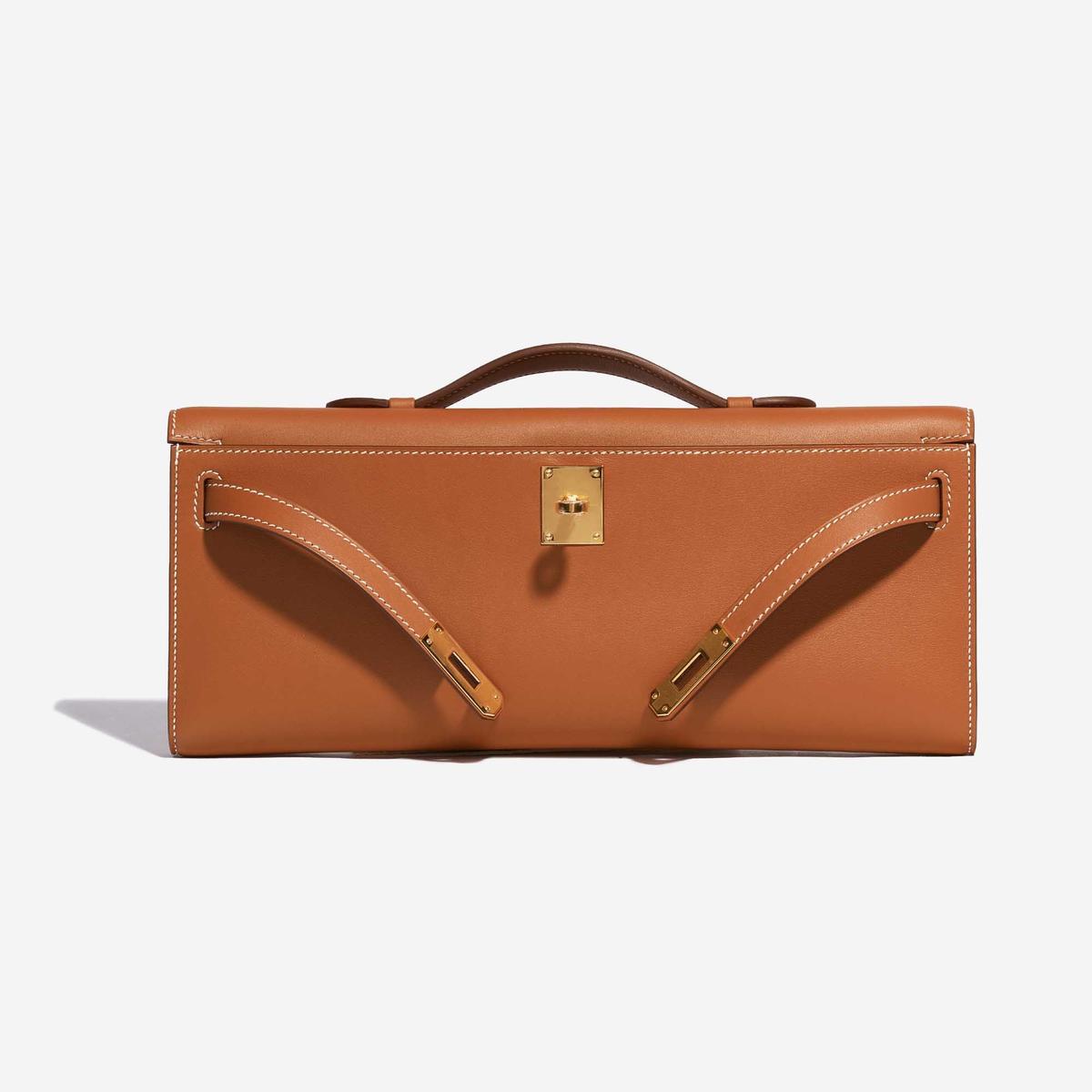 Hermes Kelly Cut Clutch Top Handle 12.2in/ 31cm Brown Swift Gold Hardware For Women