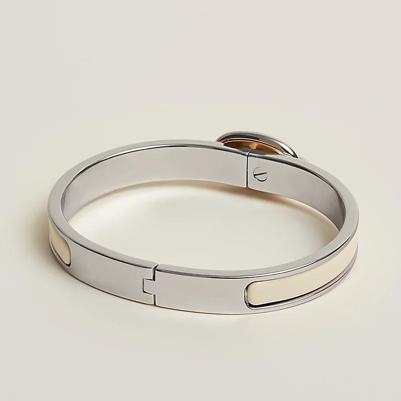 Hermes Mini Clic Chaîne D Ancre Bracelet Creme Argent Hardware pour femmes H209000FP85PM