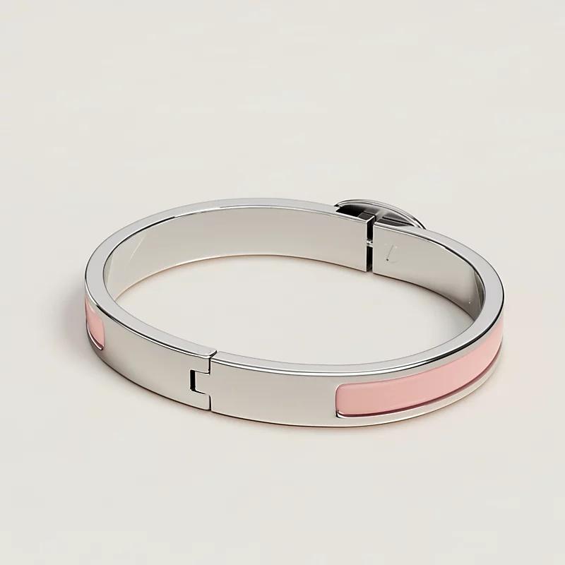 Hermes Mini Clic Chaîne D Ancre Bracelet Rose Candeur Argent Matériel pour femmes H209000FP1ZPM