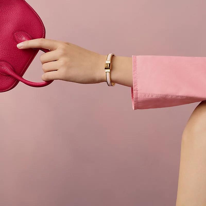 Hermes Mini Clic Medor Bracelet Rose Candeur Gold Hardware For Women H200005F 1ZGM